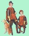 1635 г. Дворянин и мальчик в охотничьих костюмах